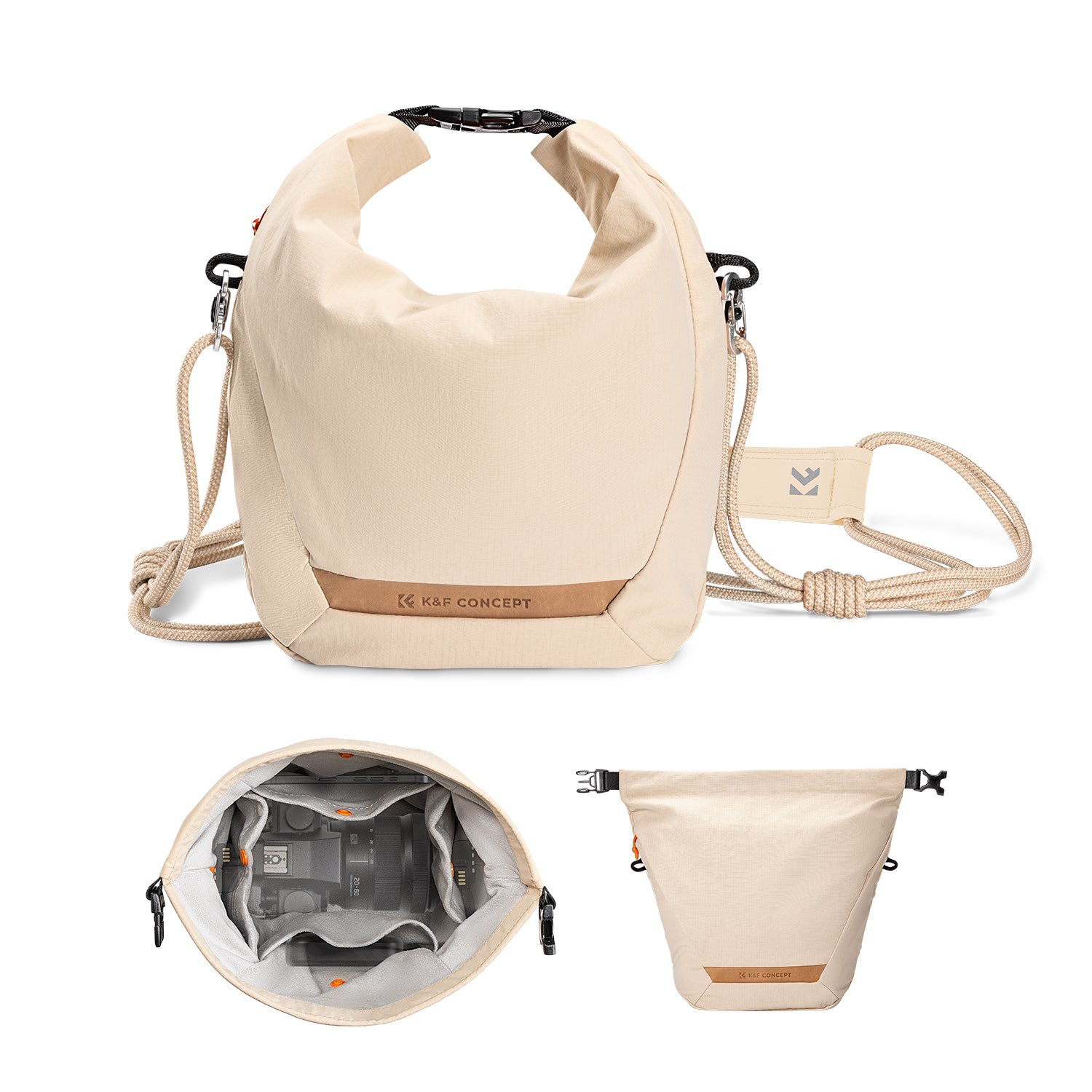 K&F Concept Camera Sling Bag Small Camera bag Lightweight Crossbody and Inner Liner Bag for Protection and Versatility, Beige K&F Concept Camera Sling Bag Small Camera bag Lightweight Crossbody and Inner Liner Bag for Protection and Versatility, Beige